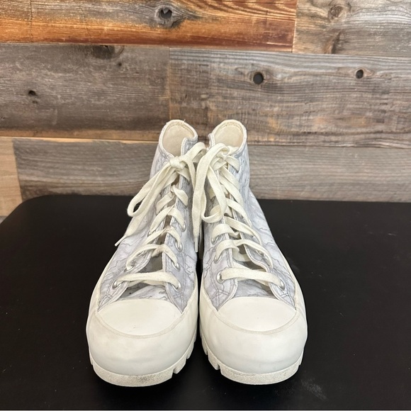 Converse CT All Star Hi Watermarks Silver Canvas Women's Platform Lugged size 8 - Picture 3 of 10